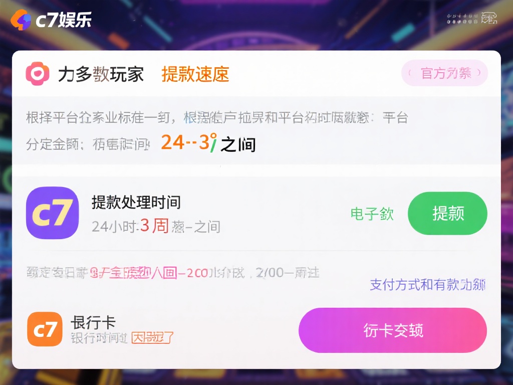 c7娱乐提现要多久?详细解析平台提现速度与流程 (c7娱乐提现要多久?深度解析平台提现速度与操作流程) 对于大多数玩家来说,提现速度是选择平台的重要标准之