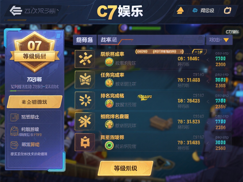 揭秘c7娱乐等级排名:玩家实力与特权全解析,助你快速升级! (揭秘C7娱乐等级排名:玩家实力与特权详解,快速升级攻略大公开!) 此外,c7娱乐的等级体系还与玩家的胜率、任务完成率